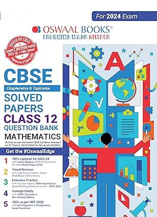 OSWAAL QUESTION BANK CHAPTERWISE & TOPICWISE CLASS 12 MATHEMATICS