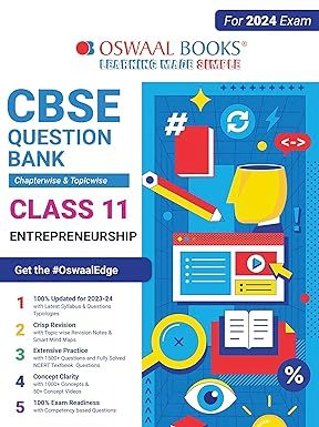 OSWAAL QUESTION BANK CHAPTERWISE & TOPICWISE CLASS 11 ENTERPRENURSHIP