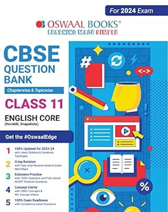 OSWAAL QUESTION BANK CHAPTERWISE & TOPICWISE CLASS 11 ENGLISH CORE