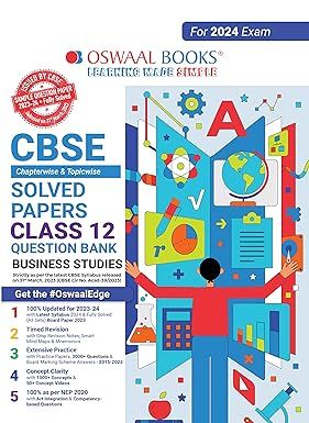 OSWAAL QUESTION BANK CHAPTERWISE & TOPICWISE CLASS 12 BUSINESS STUDIES 