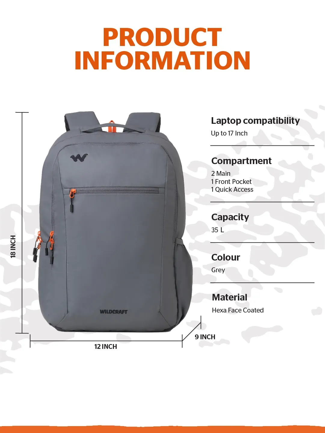 Ranger 35 Litres Laptop Backpack-Grey