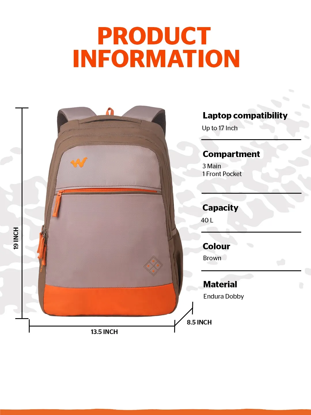 Outlander 40 Litres Laptop Backpack-Brown