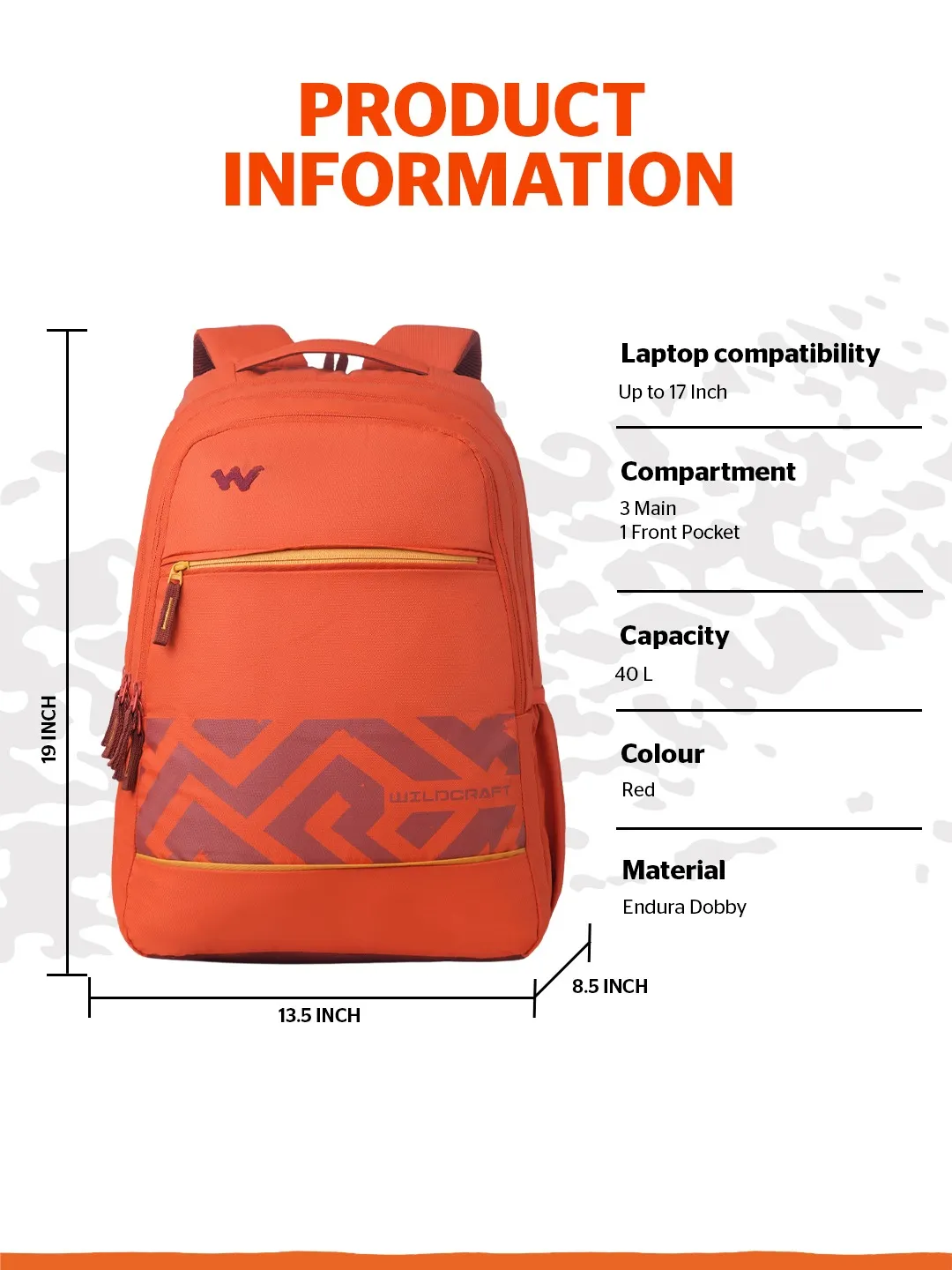 Outlander 40 Litres Laptop Backpack-Orange